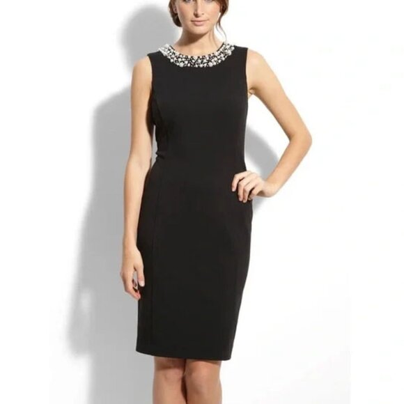 Calvin Klein Pearl Neck Sheath Dress - Picture 2 of 10